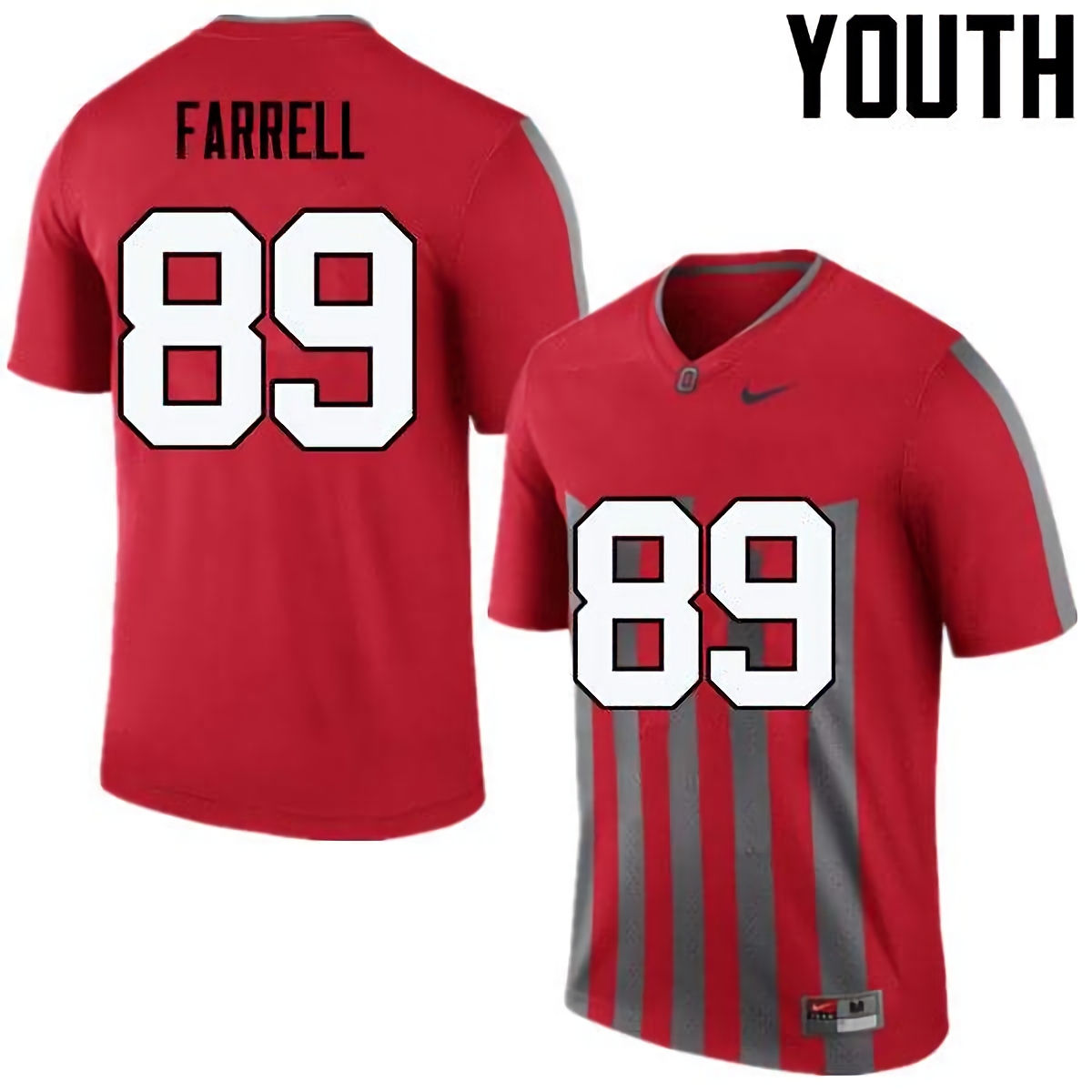 Luke Farrell Ohio State Buckeyes Youth NCAA #89 Nike Throwback Red College Stitched Football Jersey VHP6856PF